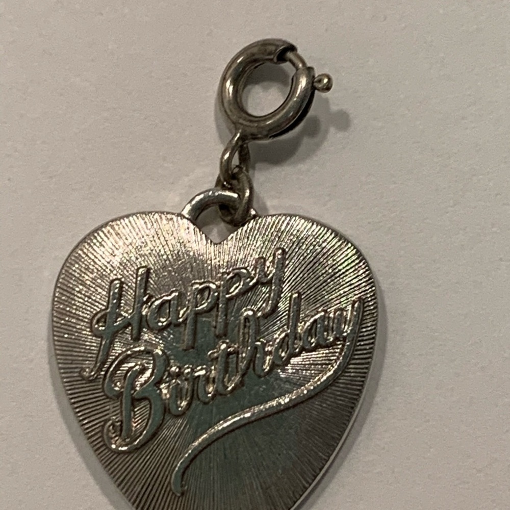 Charm for bracelet: happy birthday heart